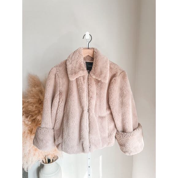 Forever 21 Jackets & Blazers - Forever 21 Plush Faux Fur Shearling Jacket Small Mauve Pink Lux Teddy Coat